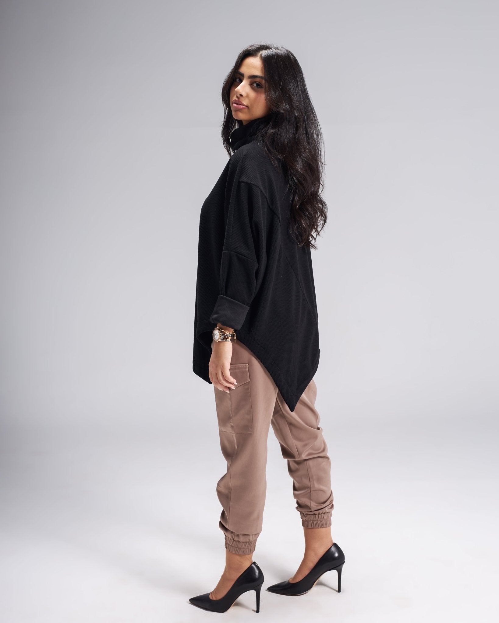 ASYMMETRIC HIGH COLLAR TOP - Siestudioegypt