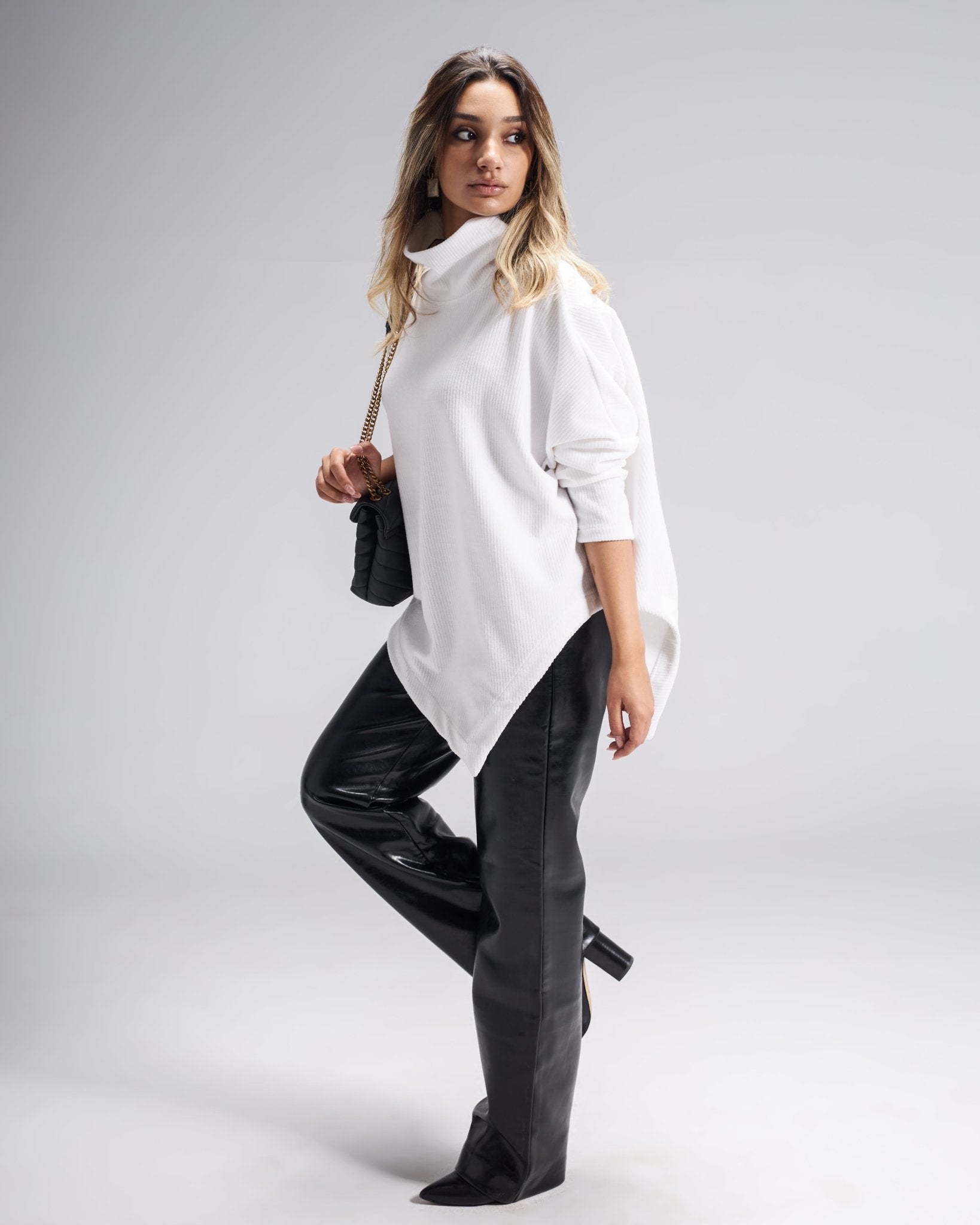 ASYMMETRIC HIGH COLLAR TOP - Siestudioegypt