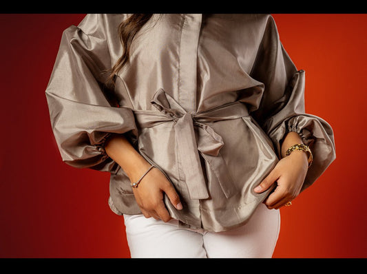 Belted Taffeta Blouse - Siestudioegypt