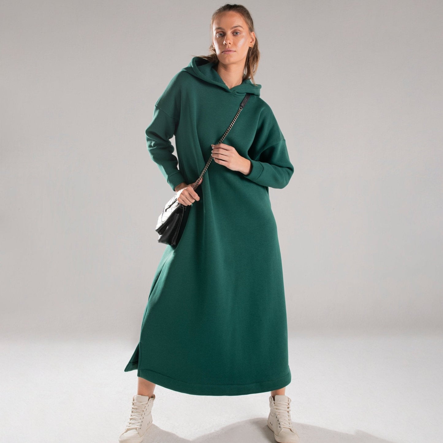 HOODIE DRESS WITH BELT - Siestudioegypt