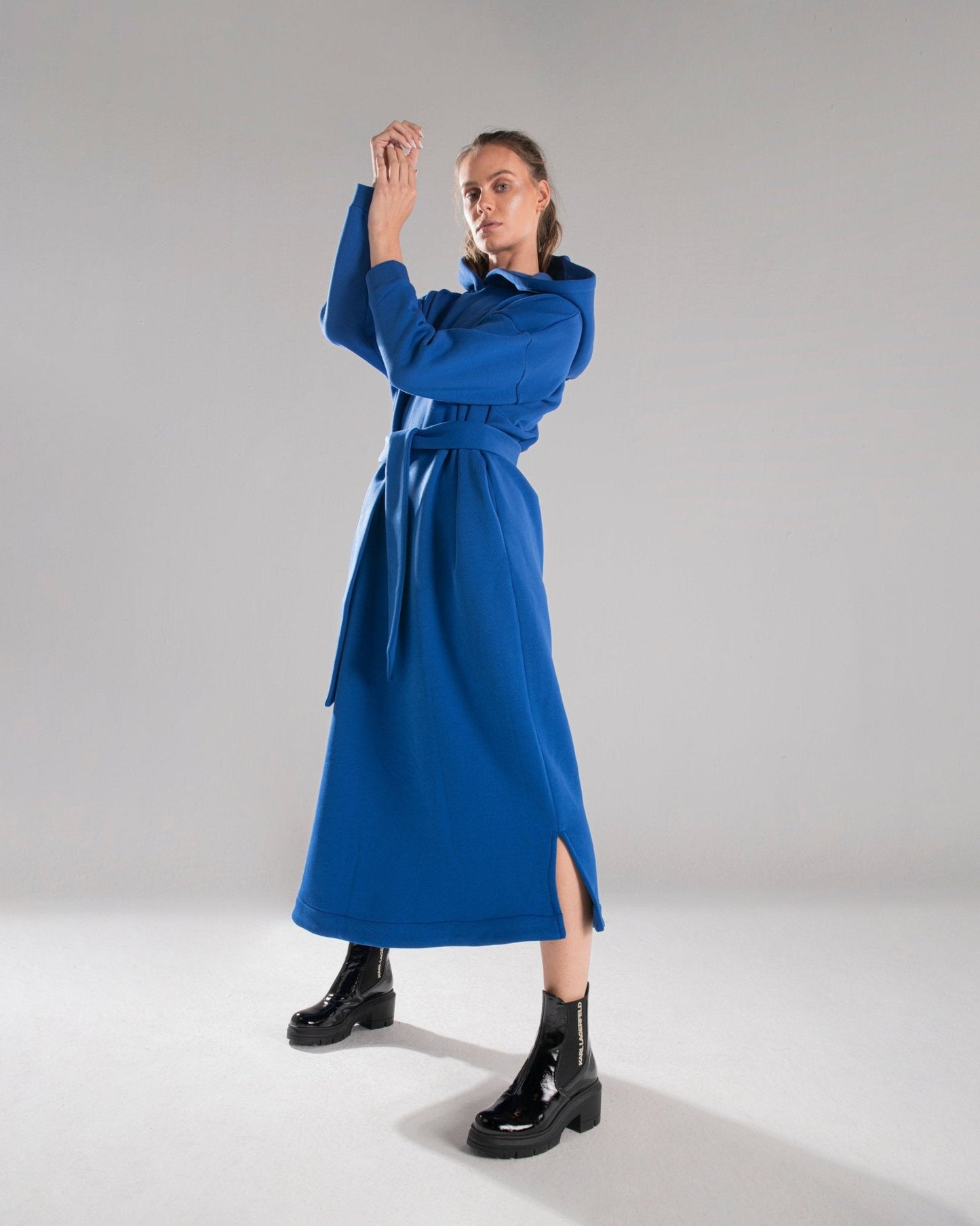 HOODIE DRESS WITH BELT - Siestudioegypt