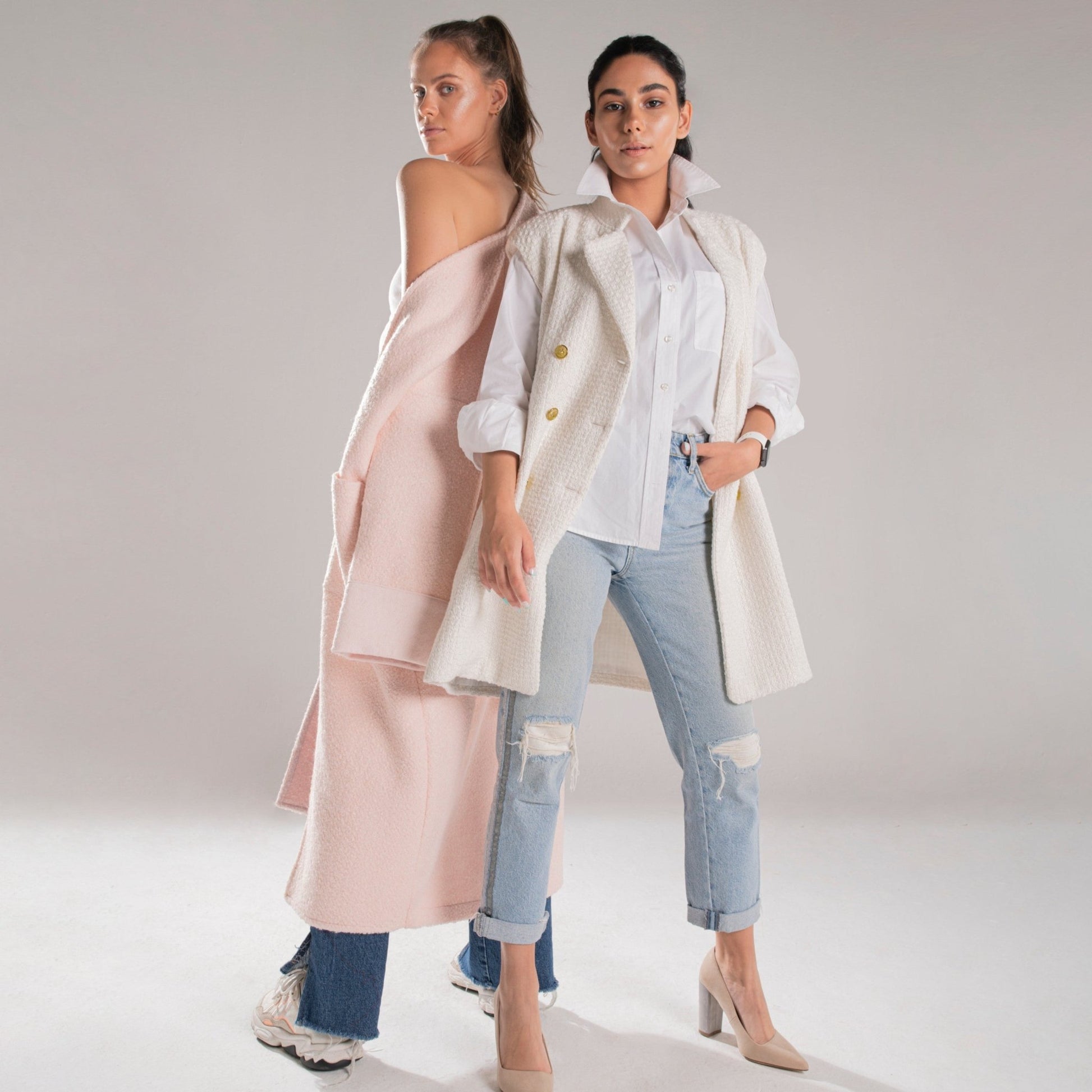 PINK KNITTED WOOLEN OVERSIZE COAT - Siestudioegypt