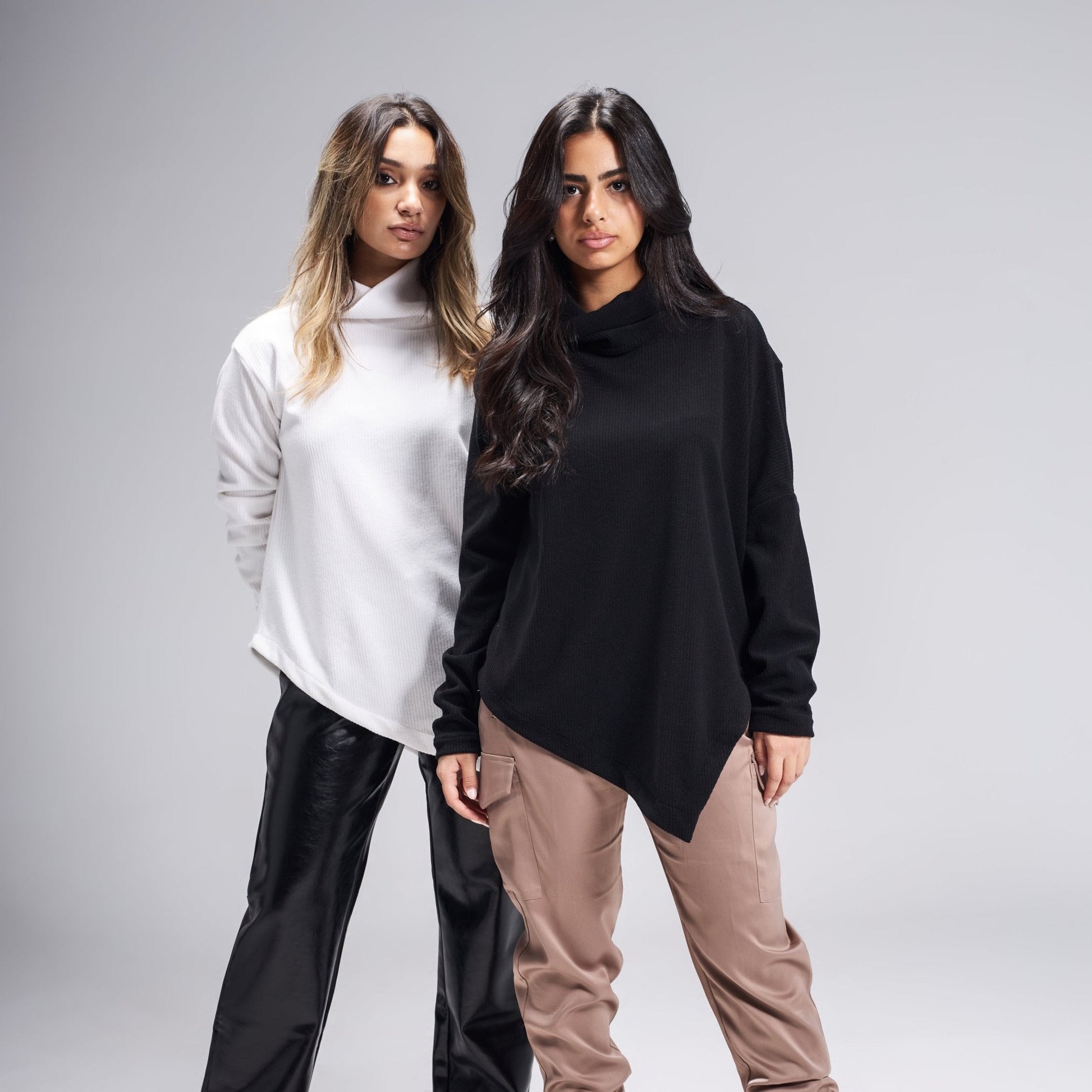 ASYMMETRIC HIGH COLLAR TOP - Siestudioegypt