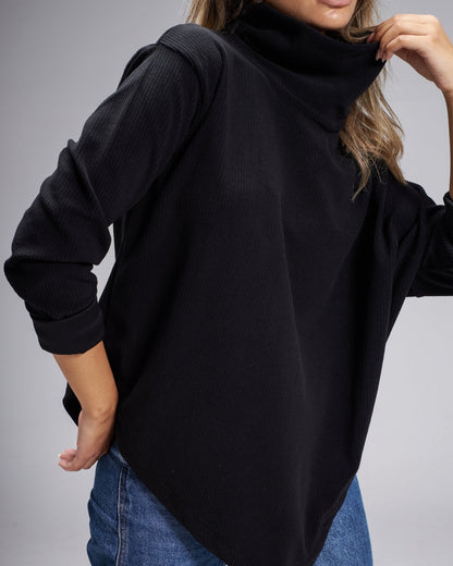 ASYMMETRIC HIGH COLLAR TOP - Siestudioegypt
