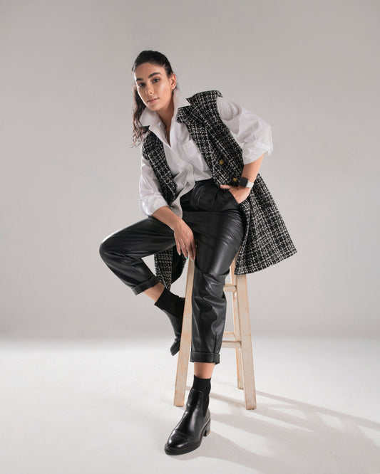 BLACK TWEED WAITCOAT - Siestudioegypt