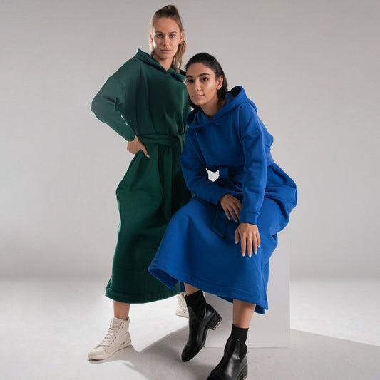 HOODIE DRESS WITH BELT - Siestudioegypt